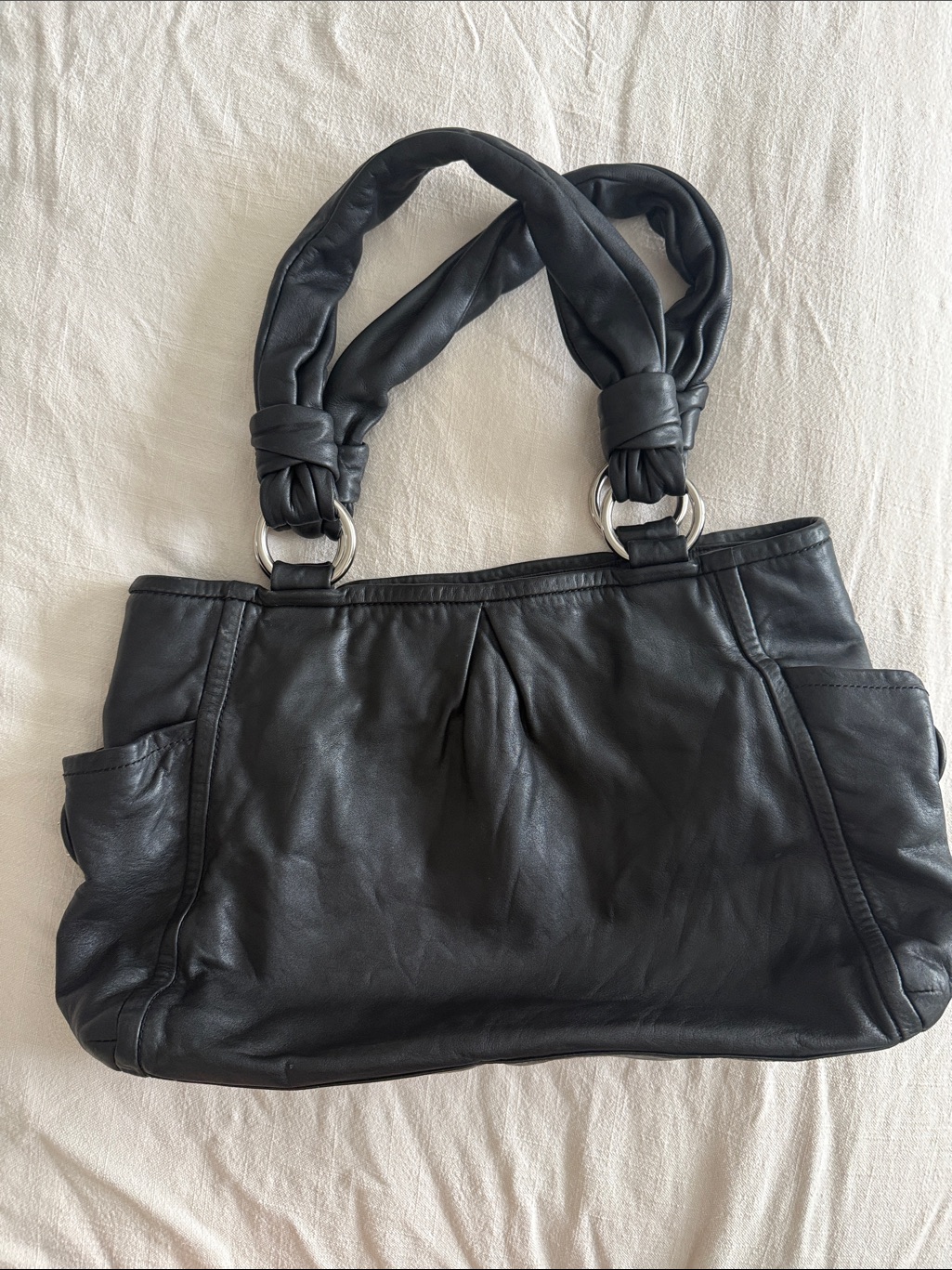 Coach Parker Riley Black Leather Shoulder Bag